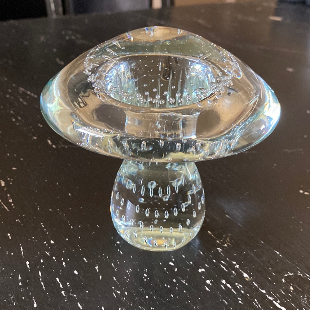 Vintage Glass Mushroom Paperweight